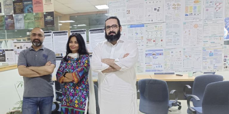 Shaji, Sheba and Dr Faisal at PML, 2022 Photo: Shaji Ahmed